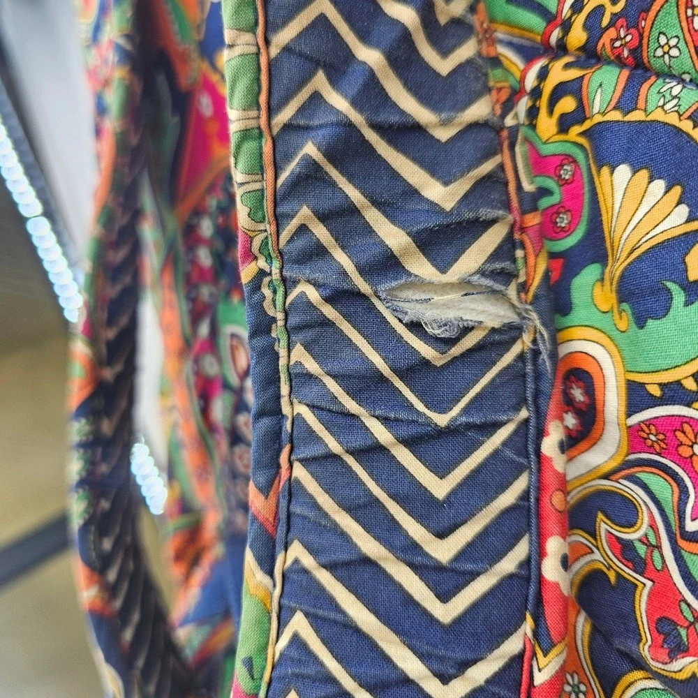 Vera Bradley Lilli Bell Paisley Quilted Cotton Backpack Multi-Color Boho Bag